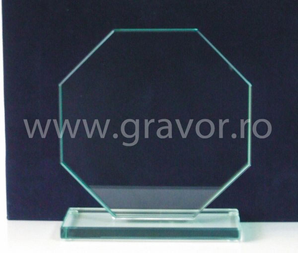 Trofeu din cristal octogonal